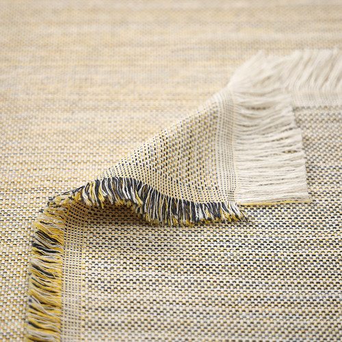 VÄXELBRUK Throw, grey-yellow, 130x170 cm