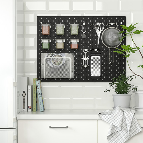 SKÅDIS Pegboard, black, 76x56 cm