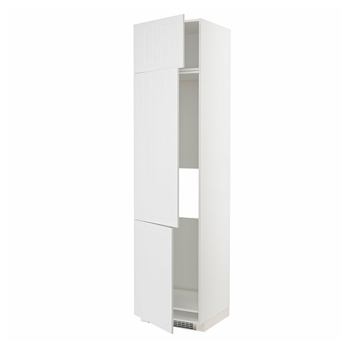 METOD High cab f fridge/freezer w 3 doors, white/Stensund white, 60x60x240 cm