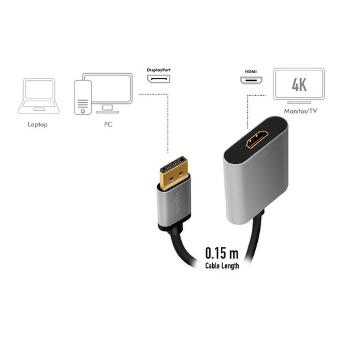 LogiLink Displayport to HDMI Adapter 4K 60hz 0.15 m