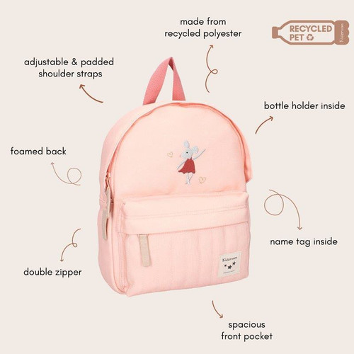 Kidzroom Children's Backpack Paris Tattle And Tales Mouse Lola, pink