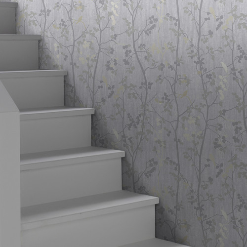 GoodHome Vinyl Wallpaper on Fleece Bromus, light beige