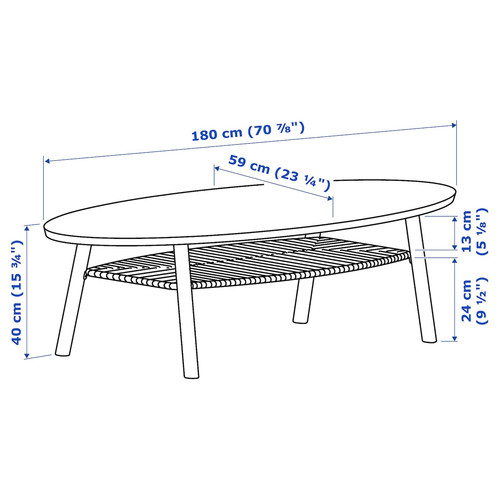 STOCKHOLM Coffee table, walnut veneer, 180x59 cm