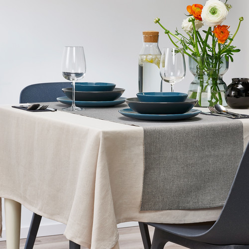 SVARTSENAP Table-runner, grey, 35x130 cm