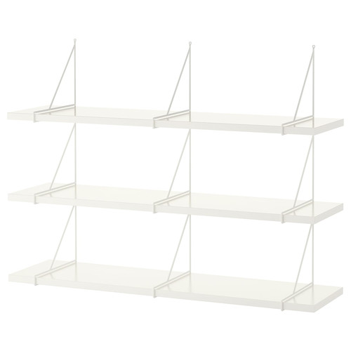 BERGSHULT / PERSHULT Wall shelf combination, white, white, 120x30 cm