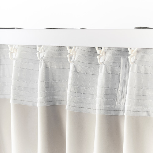 BLÅHUVA Room darkening curtains, 1 pair, light grey, 145x300 cm