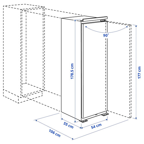 FORSNÄS Freezer, IKEA 700 integrated, 212 l