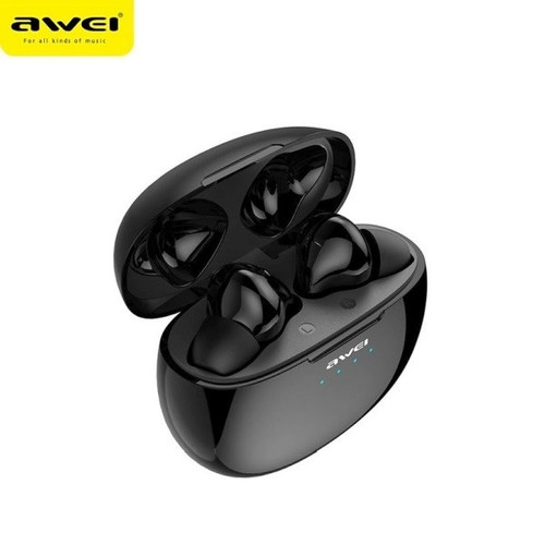 Awei Headphone Bluetooth 5.0 With Dock Station T15 TWS, black