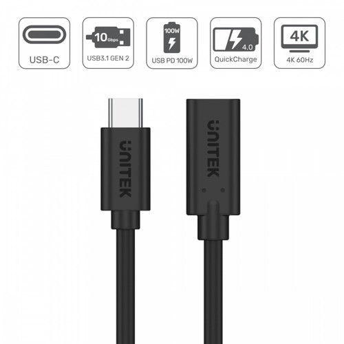 Unitek Extension Cable USB-C 3.1 1m C14086BK-1M