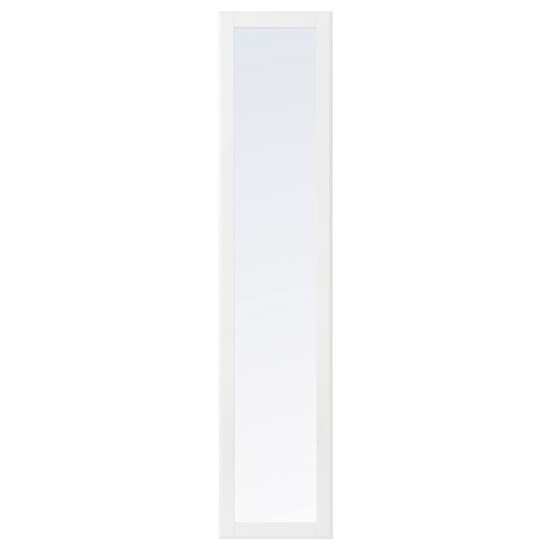 TYSSEDAL Door with hinges, white, mirror glass, 50x229 cm