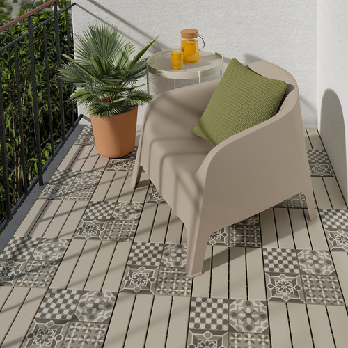 RUNNEN Decking, outdoor, beige, 0.81 m²