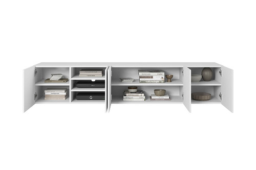 Wall-mounted TV Cabinet Asha 200 cm, matt white