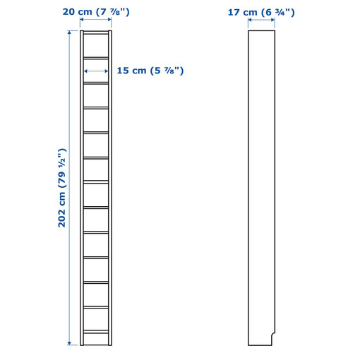 GNEDBY Shelving unit, white, 202 cm