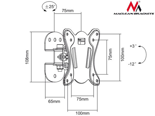 Maclean 13-27" LCD Wall Mount Max 20kg VESA 100x100