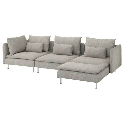 SÖDERHAMN 4-seat sofa, with chaise longue, Viarp beige/brown