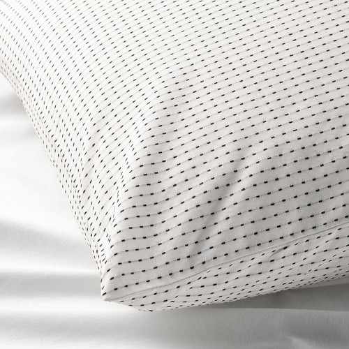 TÅGVECKLARE Pillowcase, white/dark grey, 50x60 cm