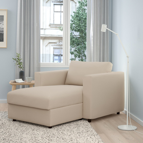 VIMLE Chaise longue, Hallarp beige