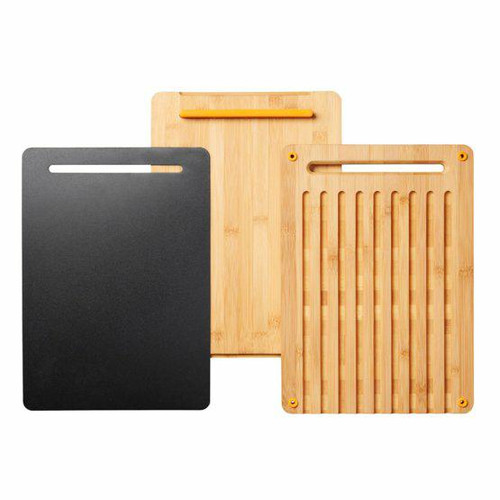 Fiskars Functional Form Bamboo Cutting Board Set, 3 pack