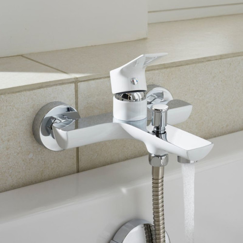 GoodHome Bath Tap Wicie, white