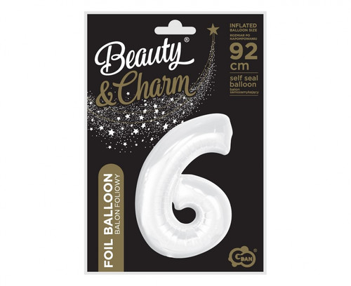 Foil Balloon Number 6, white