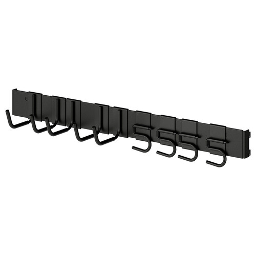 BROR Rail with hooks, black