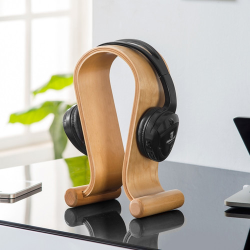 Maclean Headphones Stand Wooden Light Oak MC-815O