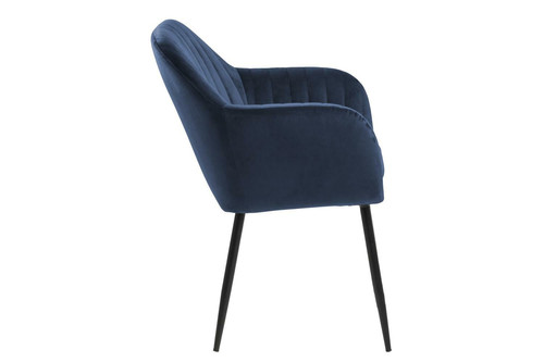 Upholstered Chair Emilia Velvet, 1pc, deep blue/black