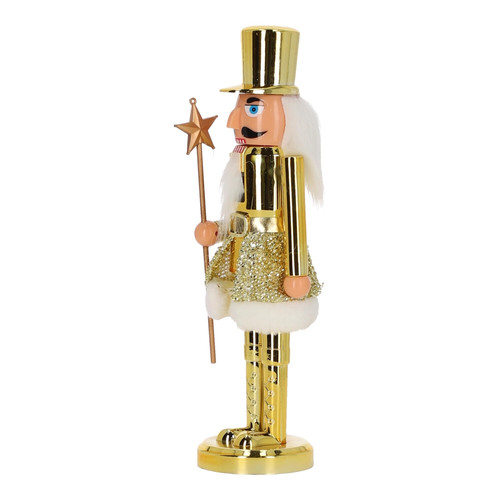 Nutcracker Christmas Decoration 28cm, hat, gold