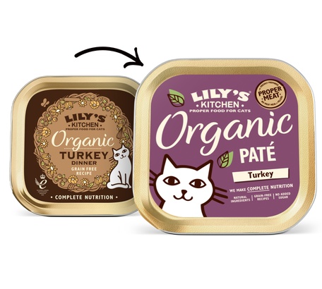 Lily's Kitchen Cat Food Organic Turkey Paté/Organic Turkey Dinner 85g