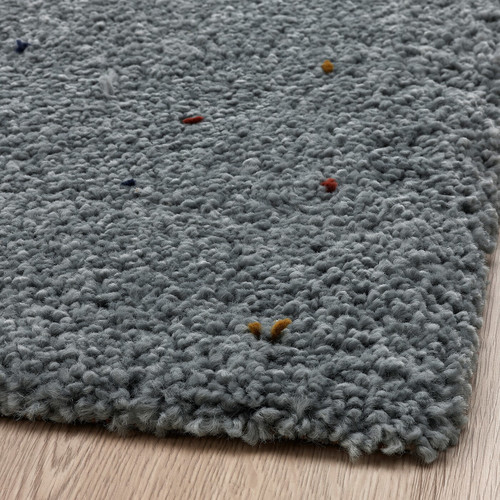 SPENTRUP Rug, high pile, light grey-turquoise/dotted, 160x230 cm