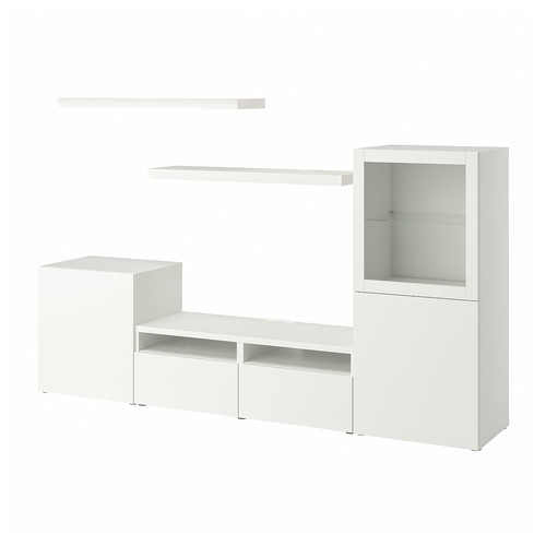 BESTÅ / LACK TV storage combination, white, 240x42x129 cm