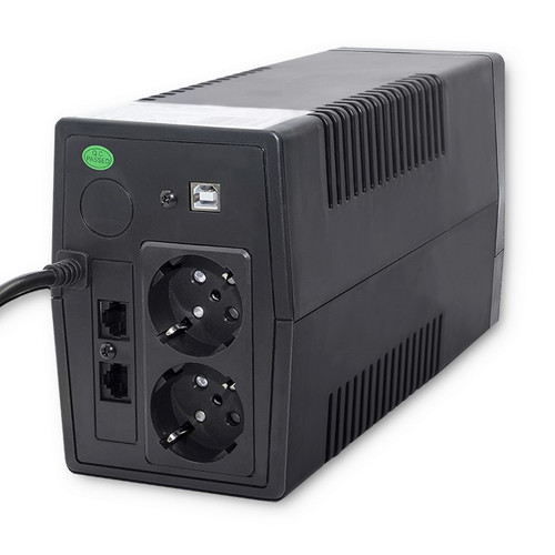 Qoltec UPS 850VA, 480W, LCD