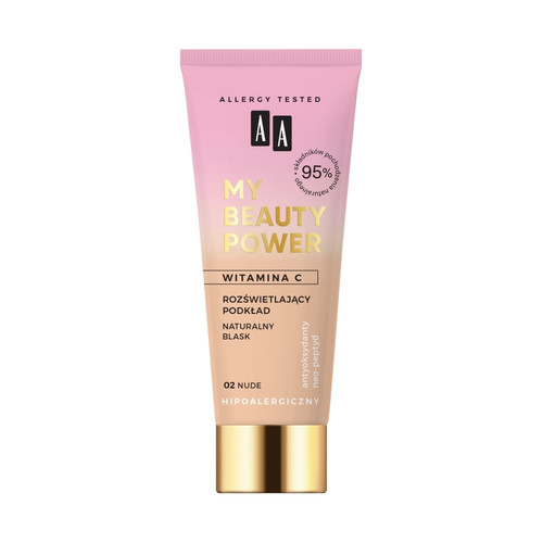 AA My Beauty Power Illuminating Foundation Vit C 02 Nude 95% Natural Vegan 30ml