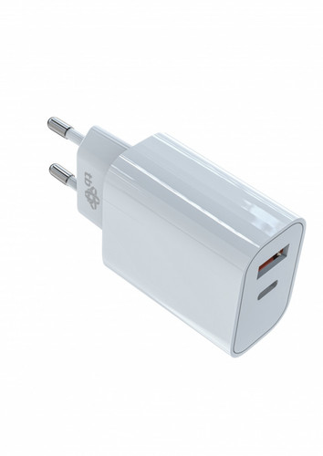 TB Universal Charger EU Plug 2x3A USB C + USB A, white