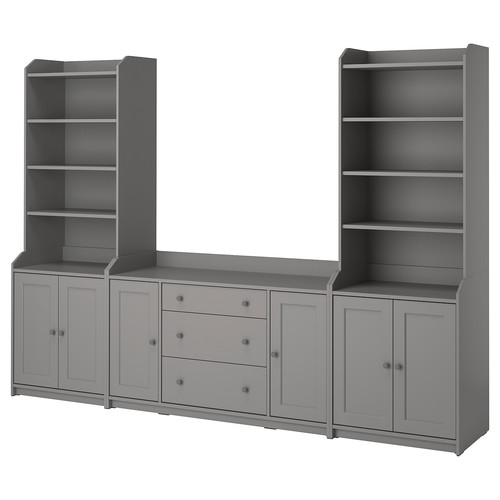 HAUGA Storage combination, grey, 279x46x199 cm