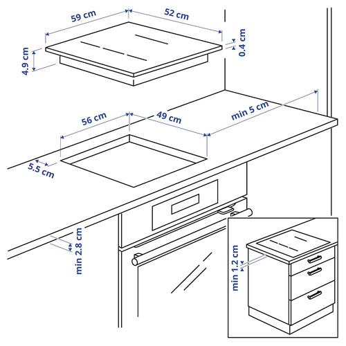 HÖGKLASSIG Induction hob, black IKEA 700 black, 59 cm