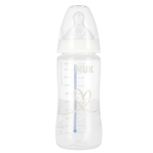 NUK First Choice Plus Baby Bottle with Temperature Control 300ml 0-6m, white