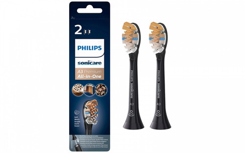 Philips Toothbrush Heads Premium All-in-One HX9092/11 2pcs, Black