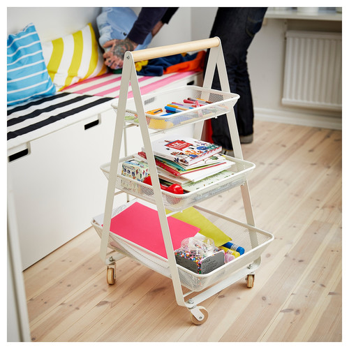 RISATORP Trolley, white, 57x39x86 cm