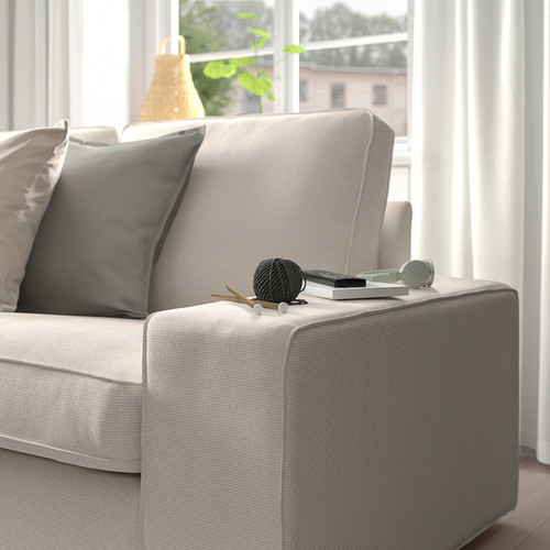 KIVIK 3-seat sofa with chaise longue, Tresund light beige