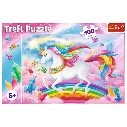 Trefl Children's Puzzle In a Crystal World Unicorn 100pcs 5+