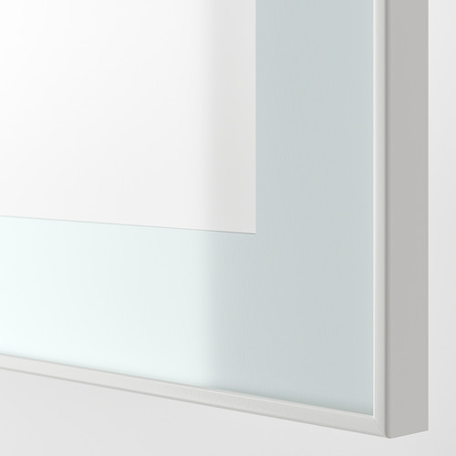 BESTÅ Shelf unit with glass doors, white Glassvik/white/light green clear glass, 120x42x64 cm