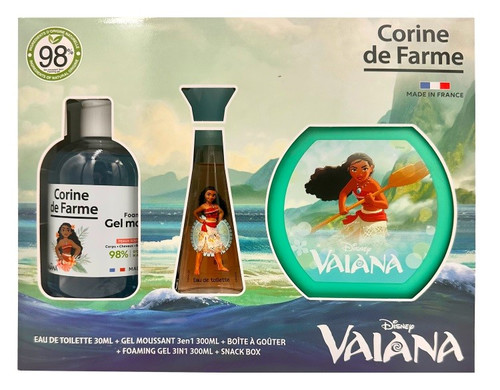 CORINE DE FARME Disney Gift Set Vaiana - Eau de Toilette, Foaming Gel & Snack Box