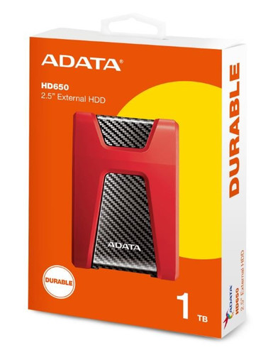 Adata DashDrive Durable HD650 1TB 2.5'' USB3.0 Red
