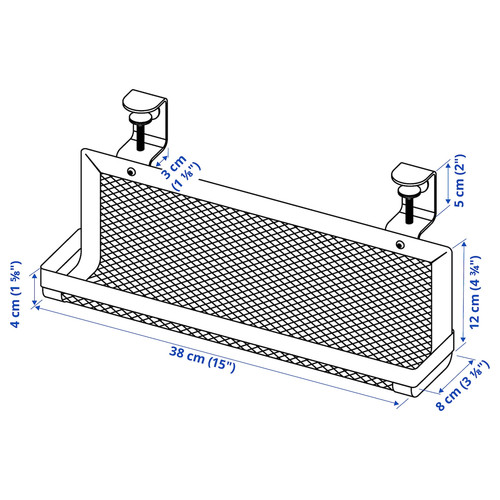 FÖRSÄSONG Cable management tray, white, 38 cm