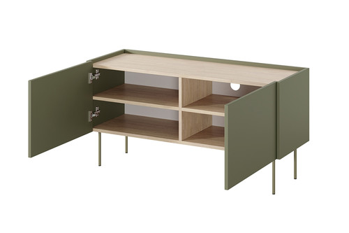 Two-Door TV Cabinet Desin 120, olive/nagano oak