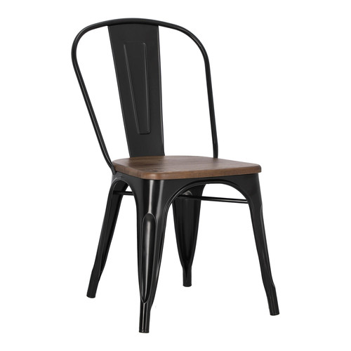 Metal Chair Paris Wood, black