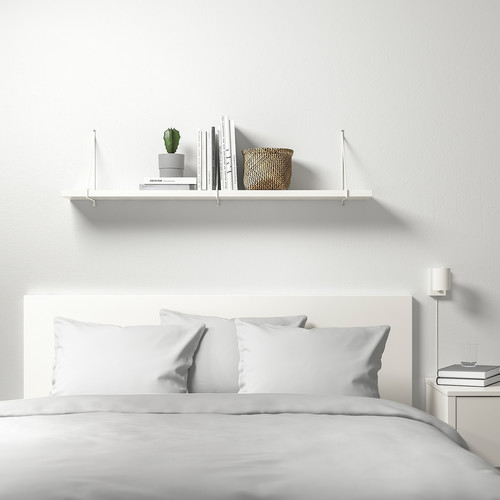 BERGSHULT / PERSHULT Wall shelf, white, white, 120x20 cm