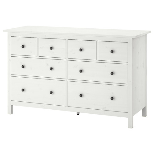 HEMNES Chest of 8 drawers, white stain, 160x96 cm