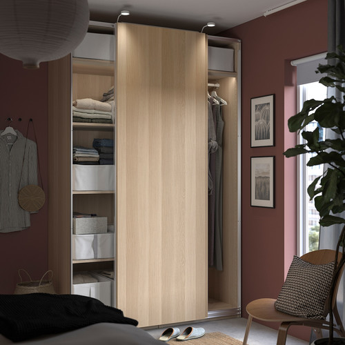 PAX / HASVIK Wardrobe, white stained oak effect/white stained oak effect, 150x66x236 cm